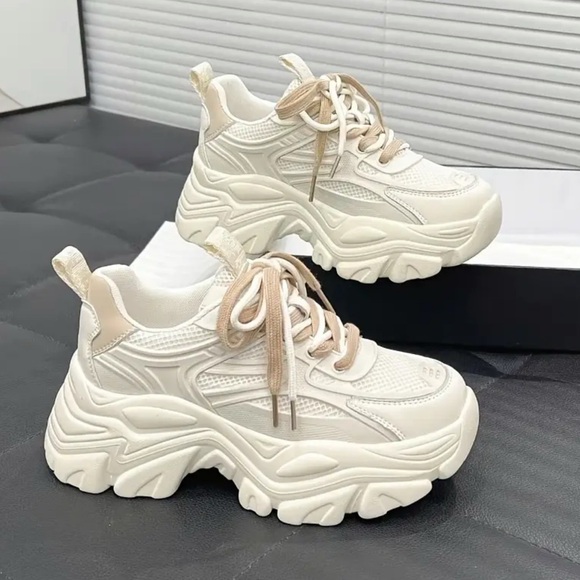 The Real Clean Company Shoes - Women's Beige Athletic Sneakers